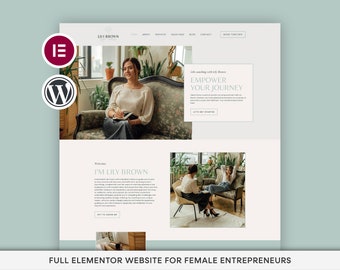 Elementor Template Kit | Life Coaching WordPress Website Design, Elementor Theme, Modern WordPress Website, Feminine Website Template, Coach
