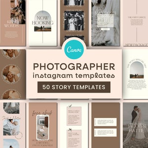Photographer Instagram Templates | Wedding Photographer Instagram Story Templates, Modern Minimal Instagram, Photographer Social Media Canva