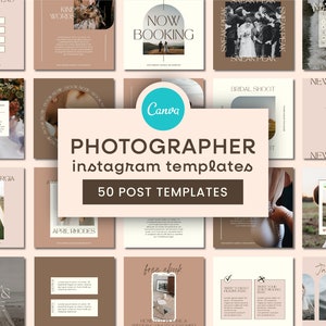 Photography Instagram Templates | Wedding Photographer Instagram Post Template, Photography Marketing, Photographer Social Media Canva