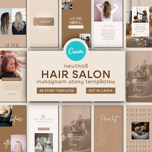 Hair Stylist Instagram Templates | Beauty Salon Instagram Story Canva Template, Hairdresser Business Instagram, Barbers Social Media