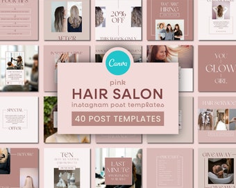 Modèles Instagram de coiffeur | Modèles de toile de salon de coiffure Instagram, Réseaux sociaux de coiffeur rose, Articles de beauté pour les entreprises Instagram