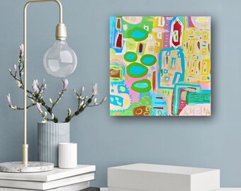 Dream City | 12 x 12 x1 | Mix Media | Canvas