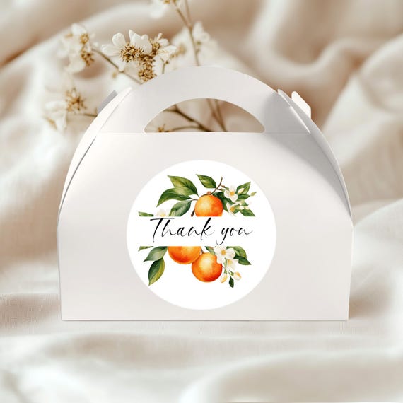 Orange Blossom Thank You Favor Stickers: Editable Template (Digital Download) Printable #ost
