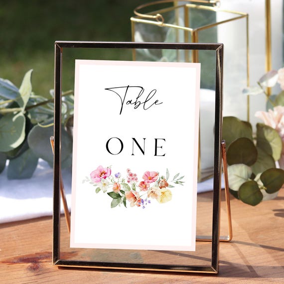 Floral Wedding Table Number Template: Bright Blooms (Digital Download) Printable #pan