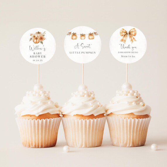 Boho Pumpkin Baby Shower Favor Tags: Printable Autumn Stickers (Editable Template) #bfb