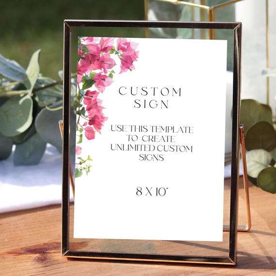 Bougainvillea Wedding Sign Template: Floral Shower Decor (Editable Digital Download) Printable #bgv