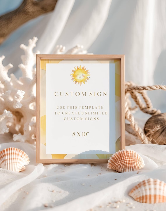 Boho Sunshine Baby Shower Sign Template: Custom Party Sign (Digital Download) Printable #ros