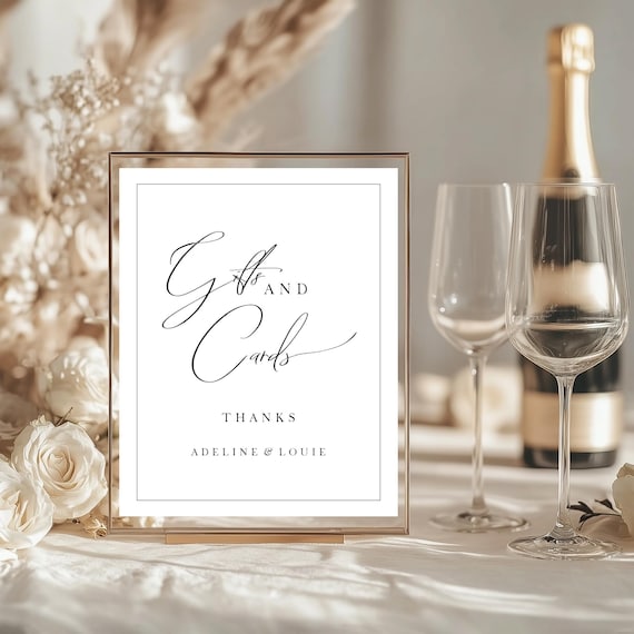 Modern Wedding Cards and Gifts Sign Template (Digital Download)