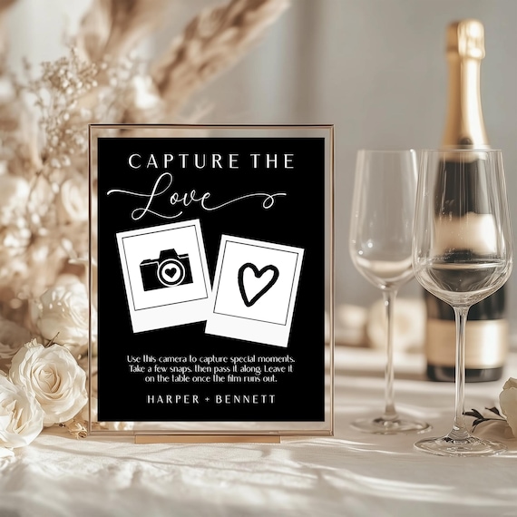 Modern Wedding Photo Sign Template: Capture the Love (Digital Download)