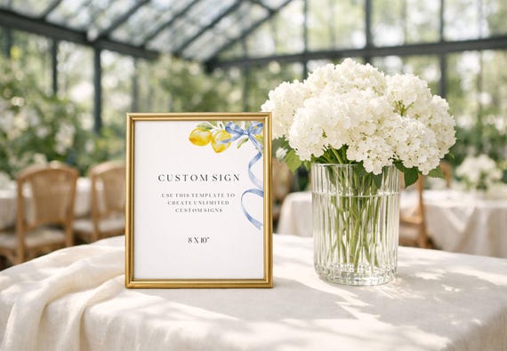 Lemons Custom Sign Template: Yellow & Blue Ribbon (Editable Digital Download) Printable #lem