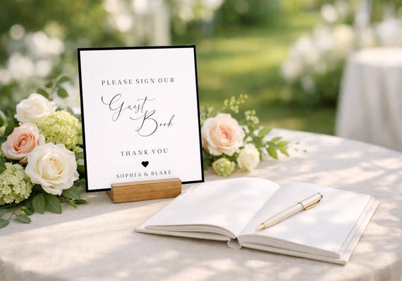 Modern Wedding Guest Book Sign Template (Editable Digital Download) Printable  #SOPHIA