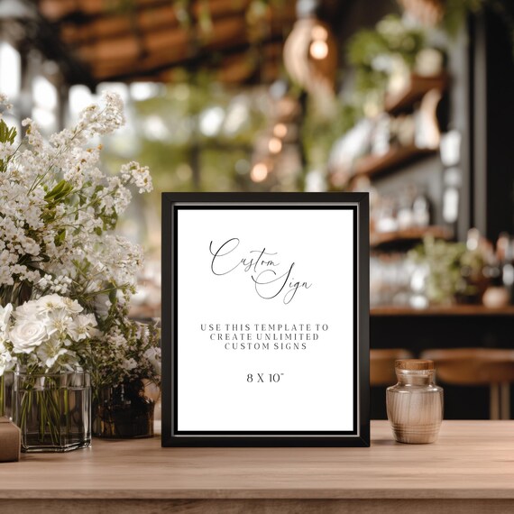 Modern Wedding Sign Template: Minimalist Custom Design (8x10, Digital Download) Editable #SOPHIA