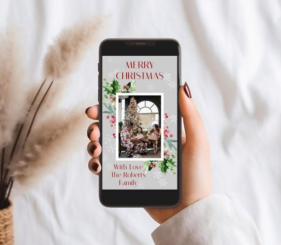 Personalized Photo Christmas E-Card: Editable Holiday Greetings (Digital Download)