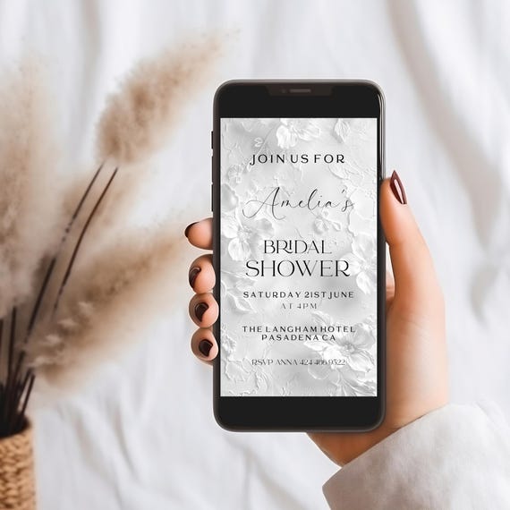 Modern Floral Bridal Shower Evite Template (Digital Download)