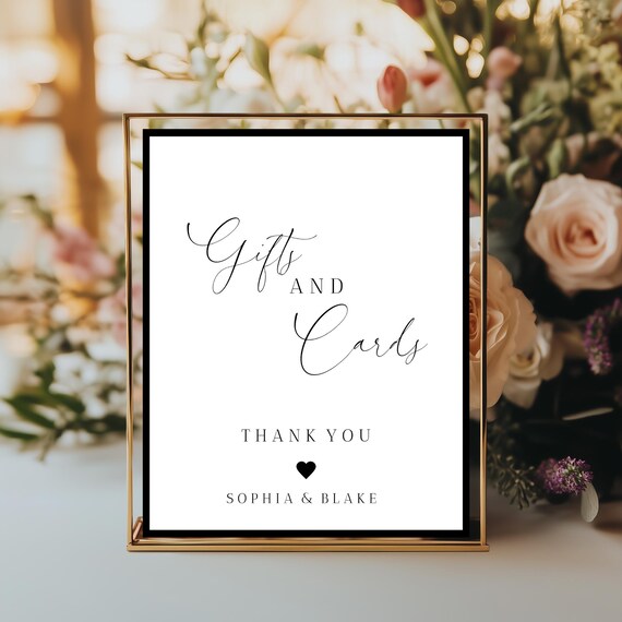 Modern Wedding Gifts and Cards Sign Template (Editable Digital Download) Printable #SOPHIA