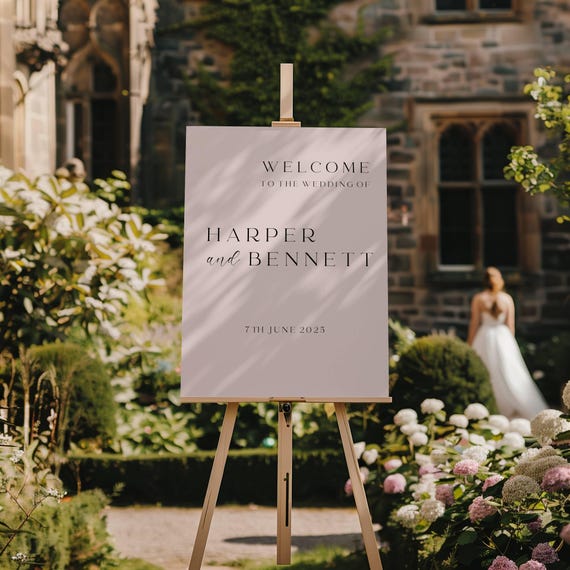 Modern Blush Wedding Welcome Sign Template (Digital Download), Printable #bnp