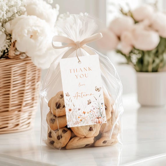 Fall Wildflower Favor Tags: Shower/Weddings Autumnal Thank You Tags  (Editable printable)  #fwp