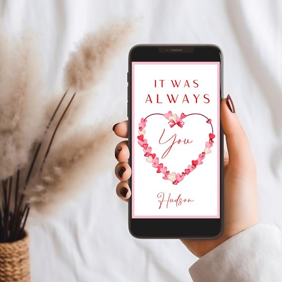 Editable Valentine's E-Card: Sweet Note of Love (Digital Download)