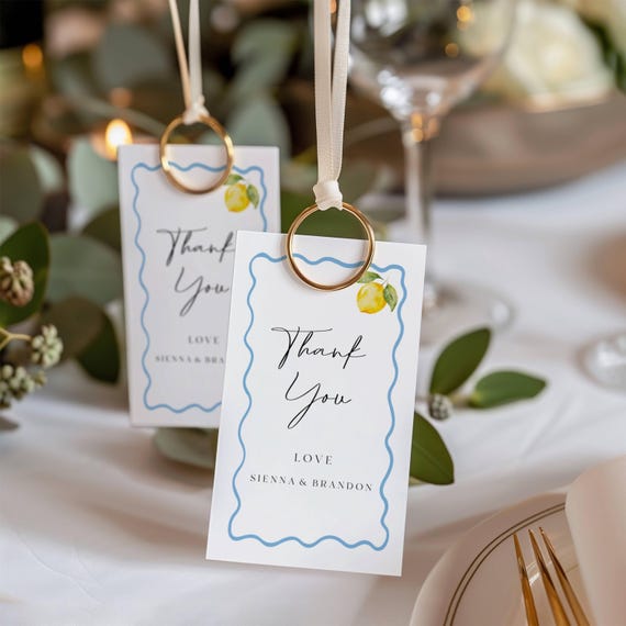Lemon Wedding Favor Tags Template: Printable DIY, Editable (Digital Download)