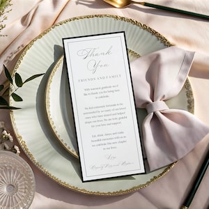Elegant Script Wedding Thank You Place Card Template (Editable,Printable) #DARCEY