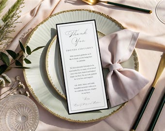 Elegant Script Wedding Thank You Place Card Template (Editable,Printable) #DARCEY