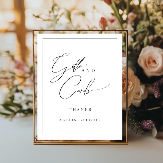 Modern Wedding Cards and Gifts Sign Template (Digital Download)
