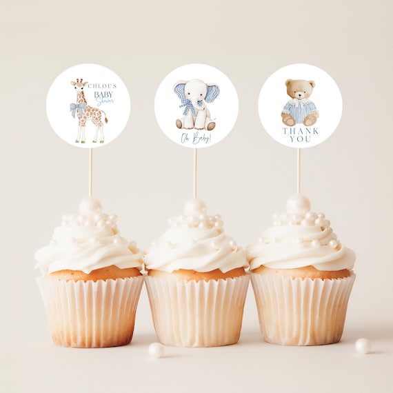 Baby Shower Favor Tags, Stickers, Toppers, Sweet Animals,  (Editable Printable) Instant Download #vtb