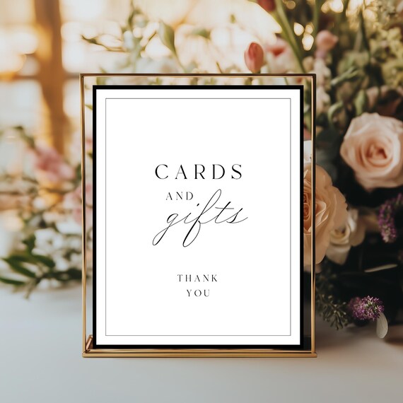 Modern Cards and Gifts Wedding Sign Editable Template (Digital Download) Printable #DARCEY