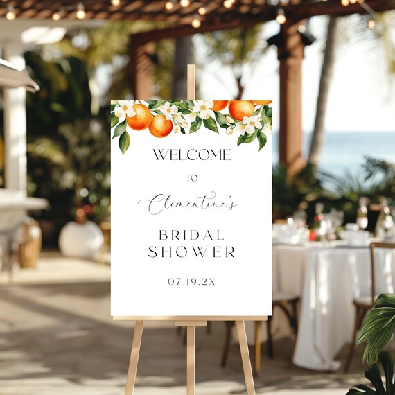 Orange Blossom Bridal Shower Welcome Sign Template (Editable Digital Download) Printable #ost