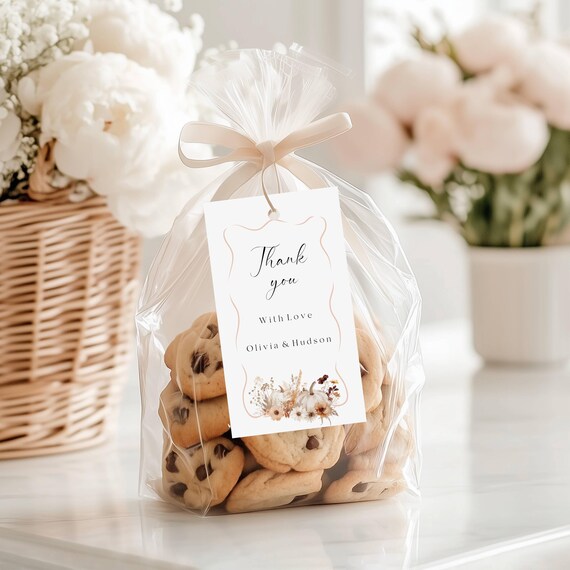 Fall Wedding Favor Tags: Floral Pumpkin, Terracotta (Printable, Editable Template) #tfw