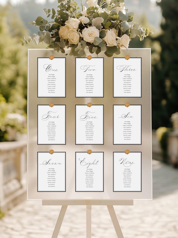 Elegant Wedding Seating Chart, Seating Plan cards, classic ( Editable Printable ) Instant Download #DARCEY