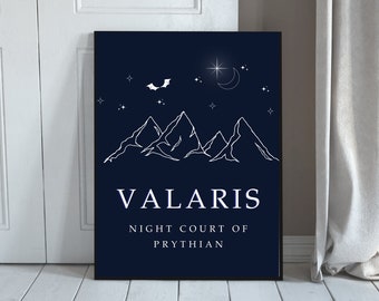 ACOTAR Wall print, Valaris Print, Night court acotar, Rysand print, Acotar art, A court of thorns and roses, wall art print, book art