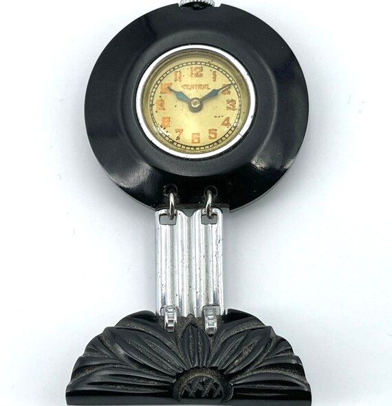 Very rare and magnificent black bakelite watch br… - image 5