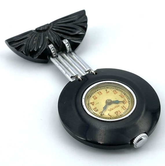 Very rare and magnificent black bakelite watch br… - image 9