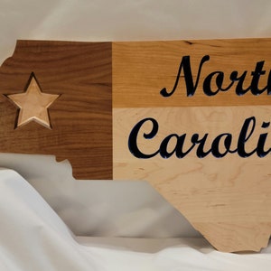 North Carolina Wall Hanging Carved Handmade Wood image 2