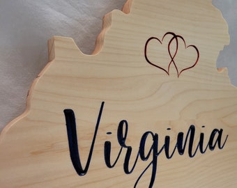 Virginia | Wall Hanging | Carved | Handmade | Wood | Maple