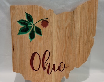 Ohio | Wall Hanging | Carved | Handmade | Wood | Oak