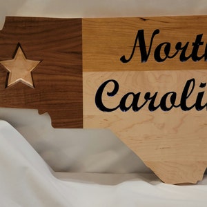 North Carolina Wall Hanging Carved Handmade Wood image 4