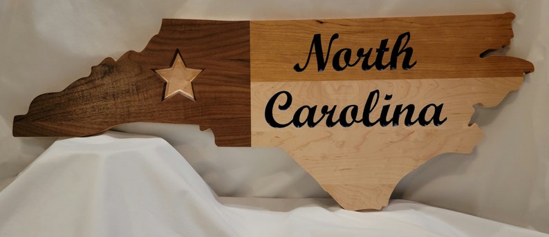 North Carolina Wall Hanging Carved Handmade Wood image 4