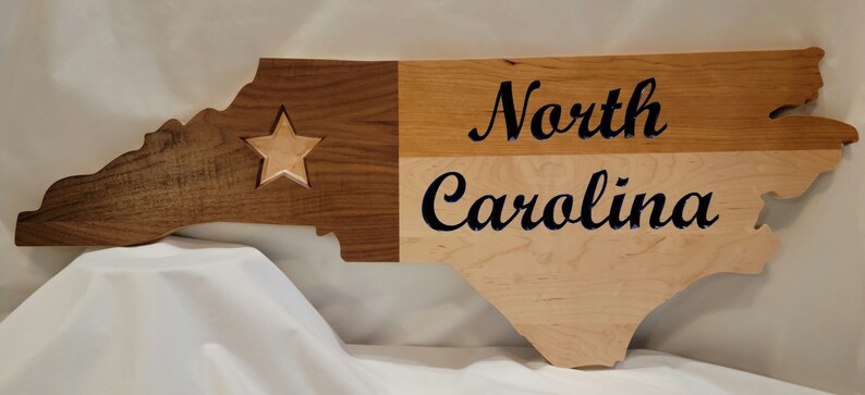 North Carolina Wall Hanging Carved Handmade Wood image 2