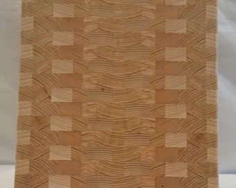 End Grain Cutting Board | Kitchen Decor | 12" x 14-1/2" | Handmade | Charcuterie | Unique | #6004
