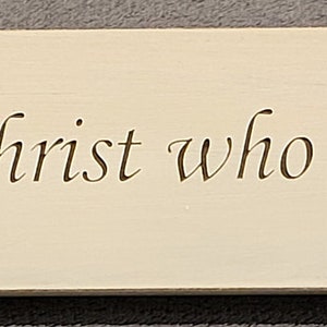 Philippians 4:13 sign I Can do all things through Christ White Worn Finish Mantle Over the Door Rustic Farmhouse Religious image 4