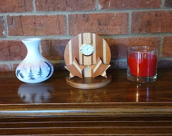 Handmade wood clock | Gold Finish | Stars | Tabletop