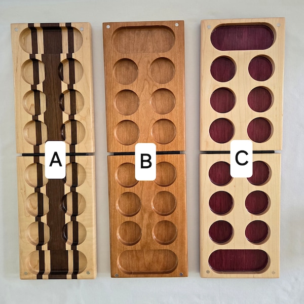 Mancala Board Game, Wooden, Folding, Handmade