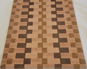 End Grain Cutting Board | Kitchen Decor | 12" x 14-1/2" | Handmade | Charcuterie | Unique | #5003
