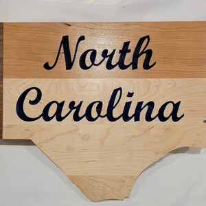 North Carolina Wall Hanging Carved Handmade Wood image 5