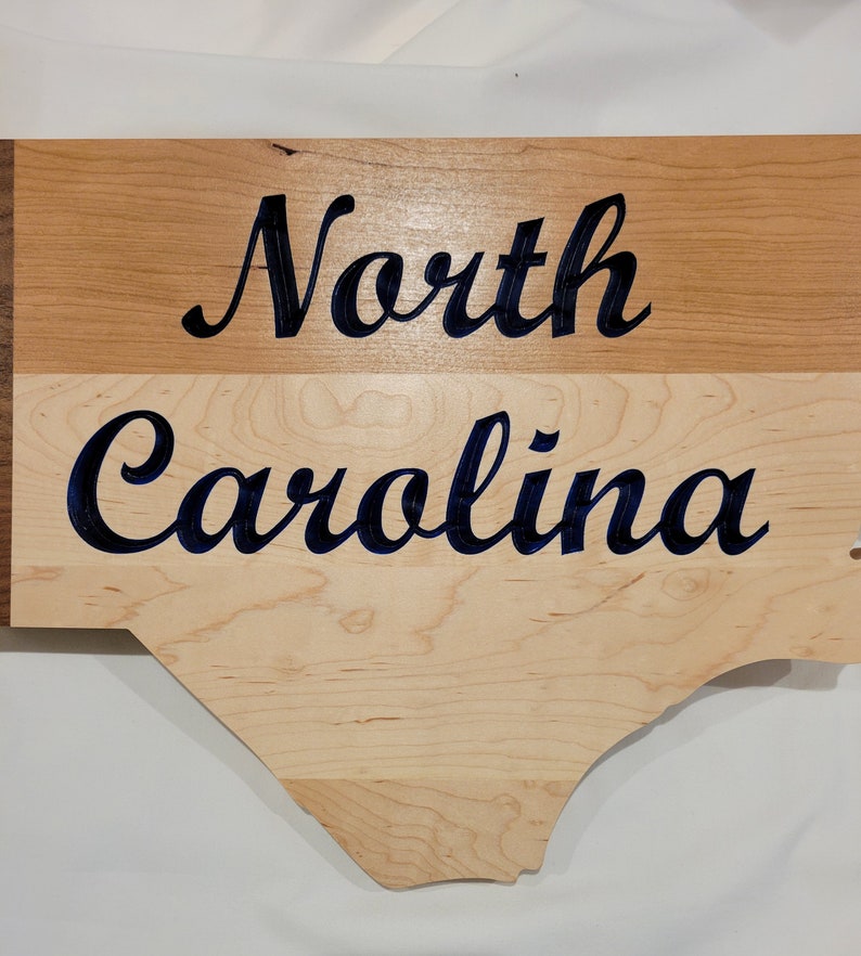 North Carolina Wall Hanging Carved Handmade Wood image 5