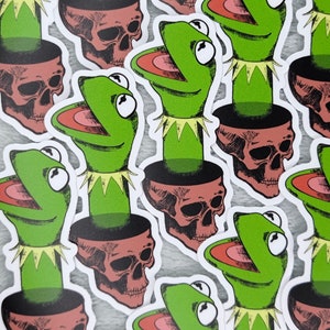 Kermit Ghost Skull Vinyl Sticker 3 Inch