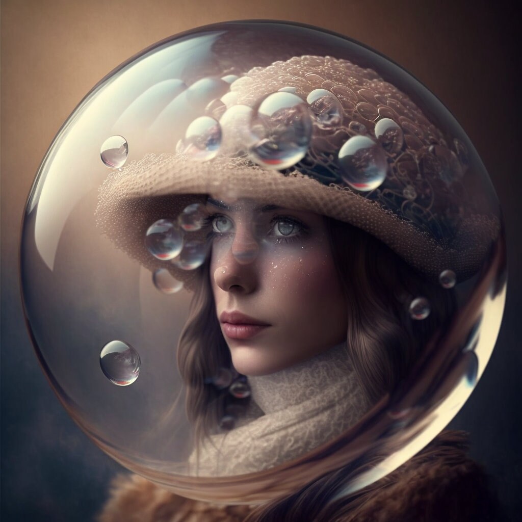 Life in a Bubble Girl With Hat Digital Download Digital Etsy