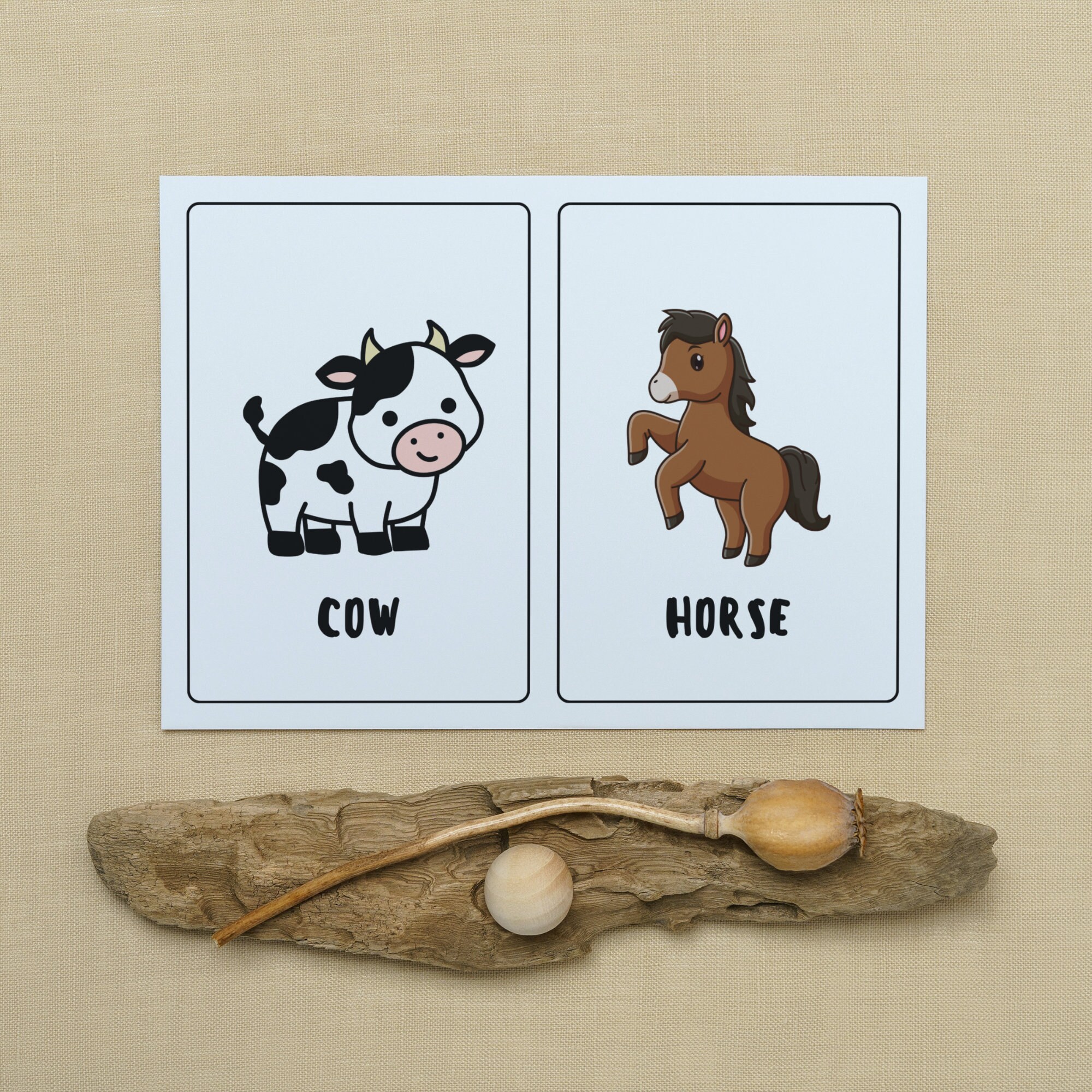 Farm Animal Flashcards for Kids Digital Farm Animal Learning Cards Kids ...